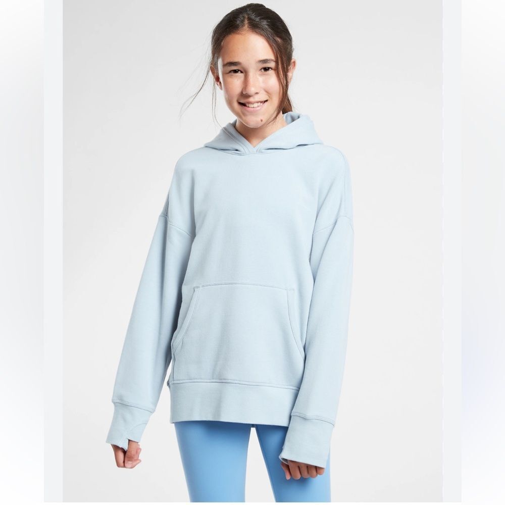 Athleta Girl Retroactive hoodie sweatshirt & jogger sweatpants light blue XXL 16